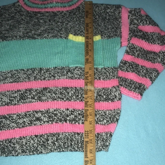 NATHALIE B. Pocket turtleneck Multi colored striped sweater size S - Picture 5 of 7